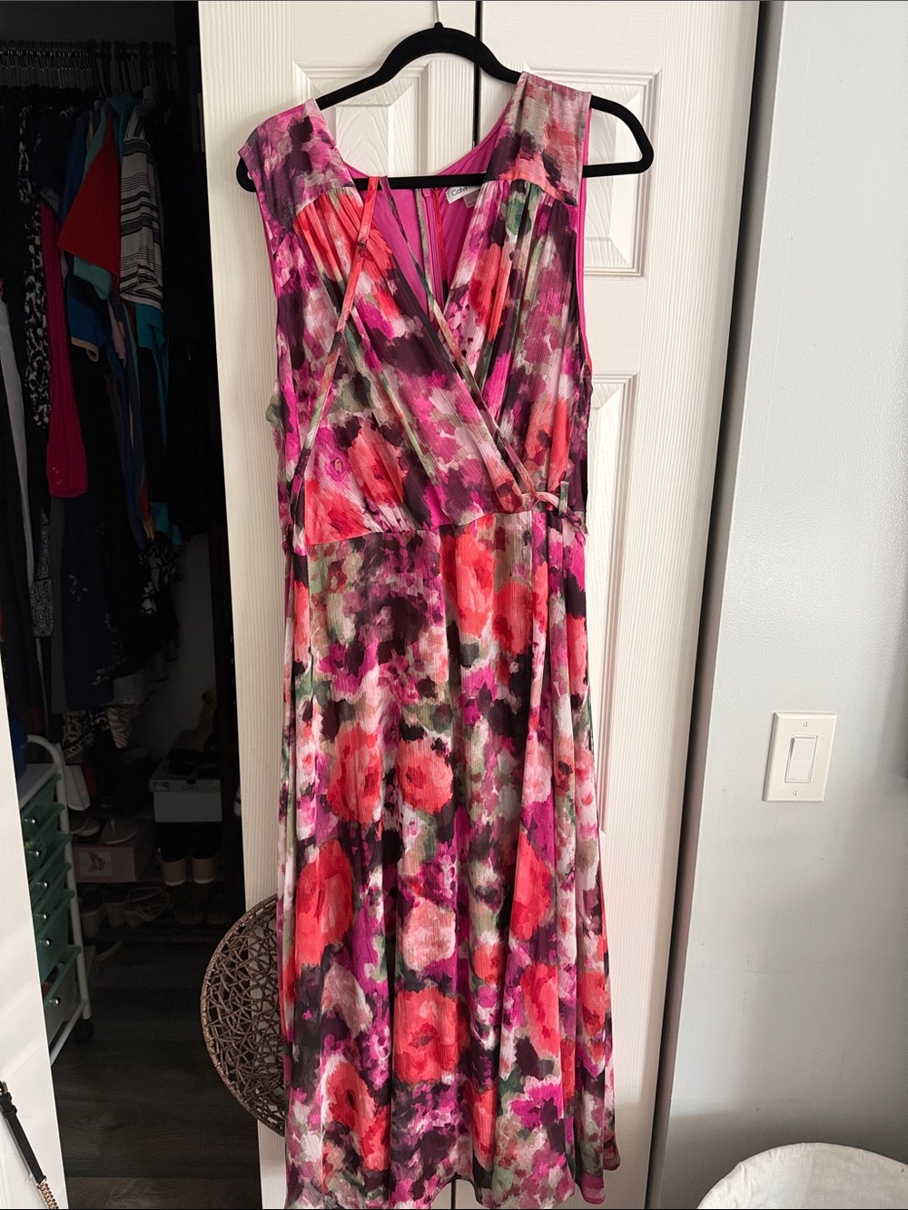 Calvin Klein Multicolor Floral Sleeveless Maxi Dress